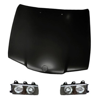 Replacement - 3-Piece Kit (Driver and Passenger Side Headlights, Hood Panel) (Standard Line)