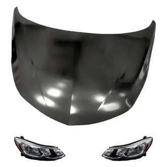 Replacement - 3-Piece Kit (Driver and Passenger Side Headlights, Hood Panel) (Standard Line)