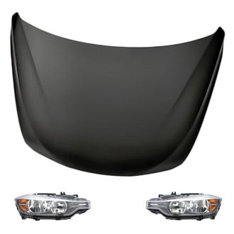 Replacement - 3-Piece Kit (Driver and Passenger Side Headlights, Hood Panel) (Standard Line)