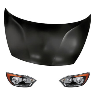 Replacement - 3-Piece Kit (Driver and Passenger Side Headlights, Hood Panel) (Standard Line)