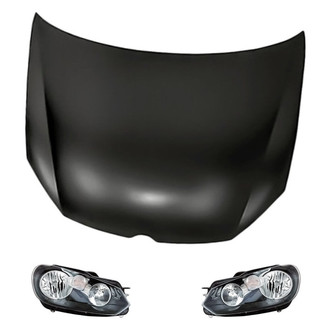 Replacement BNDL-280785 - 3-Piece Kit (Driver and Passenger Side Headlights, Hood Panel) (Standard Line)