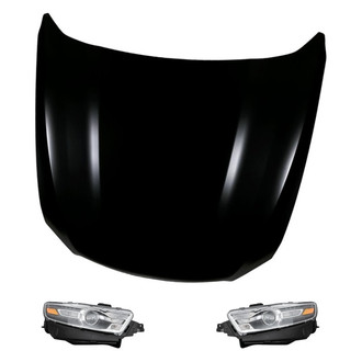 Replacement BNDL-280787 - 3-Piece Kit (Driver and Passenger Side Headlights, Hood Panel) (Standard Line)