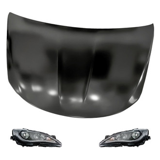 Replacement - 3-Piece Kit (Driver and Passenger Side Headlights, Hood Panel) (Standard Line)