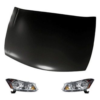 Replacement - 3-Piece Kit (Driver and Passenger Side Headlights, Hood Panel) (Standard Line)