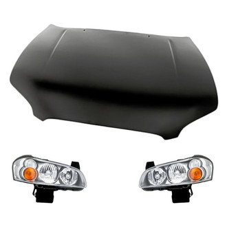 Replacement - 3-Piece Kit (Driver and Passenger Side Headlights, Hood Panel) (Standard Line)