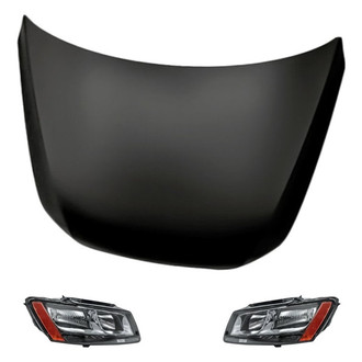 Replacement - 3-Piece Kit (Driver and Passenger Side Headlights, Hood Panel) (Standard Line)