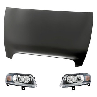 Replacement - 3-Piece Kit (Driver and Passenger Side Headlights, Hood Panel) (Standard Line)