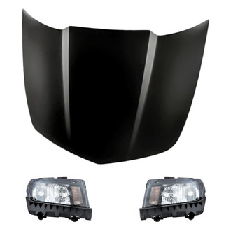 Replacement - 3-Piece Kit (Driver and Passenger Side Headlights, Hood Panel) (Standard Line)