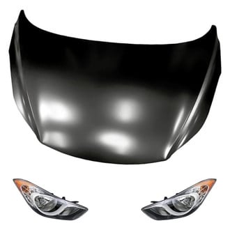 Replacement - 3-Piece Kit (Driver and Passenger Side Headlights, Hood Panel) (Standard Line)