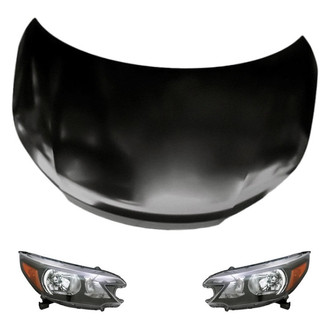 Replacement - 3-Piece Kit (Driver and Passenger Side Headlights, Hood Panel) (Standard Line)