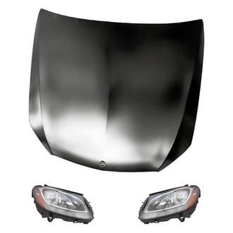 Replacement - 3-Piece Kit (Driver and Passenger Side Headlights, Hood Panel) (Standard Line)