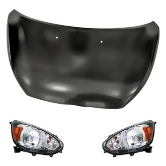 Replacement BNDL-280918 - 3-Piece Kit (Driver and Passenger Side Headlights, Hood Panel) (Standard Line)
