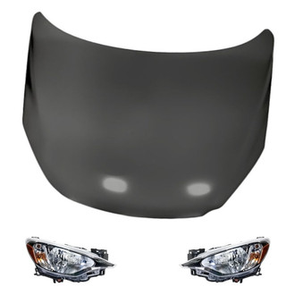 Replacement - 3-Piece Kit (Driver and Passenger Side Headlights, Hood Panel) (Standard Line)