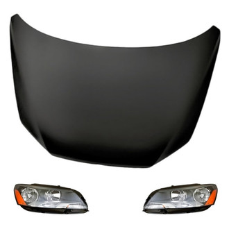 Replacement - 3-Piece Kit (Driver and Passenger Side Headlights, Hood Panel) (Standard Line)
