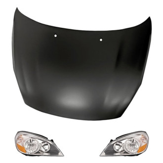 Replacement BNDL-280933 - 3-Piece Kit (Driver and Passenger Side Headlights, Hood Panel) (Standard Line)