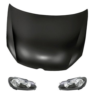 Replacement - 3-Piece Kit (Driver and Passenger Side Headlights, Hood Panel) (Standard Line)