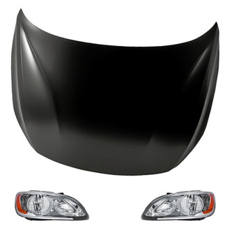 Replacement BNDL-280939 - 3-Piece Kit (Driver and Passenger Side Headlights, Hood Panel) (Standard Line)