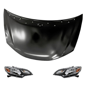 Replacement - 3-Piece Kit (Driver and Passenger Side Headlights, Hood Panel) (Standard Line)