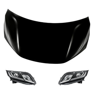 Replacement - 3-Piece Kit (Driver and Passenger Side Headlights, Hood Panel) (Standard Line)