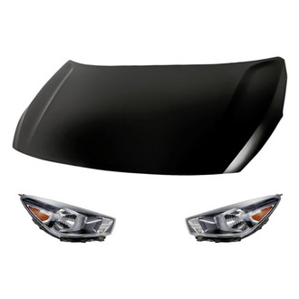 Replacement - 3-Piece Kit (Driver and Passenger Side Headlights, Hood Panel) (Standard Line)