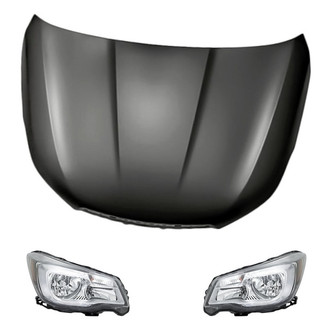 Replacement - 3-Piece Kit (Driver and Passenger Side Headlights, Hood Panel) (Standard Line)