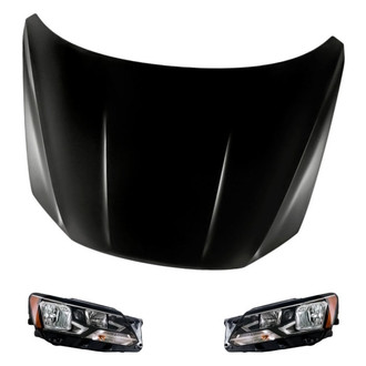 Replacement - 3-Piece Kit (Driver and Passenger Side Headlights, Hood Panel) (Standard Line)