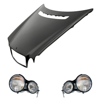 Replacement - 3-Piece Kit (Driver and Passenger Side Headlights, Hood Panel) (Standard Line)