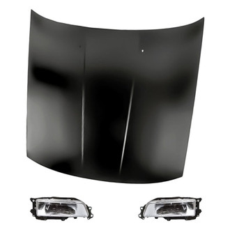Replacement - 3-Piece Kit (Driver and Passenger Side Headlights, Hood Panel) (Standard Line)
