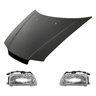 Replacement - 3-Piece Kit (Driver and Passenger Side Headlights, Hood Panel) (Standard Line)