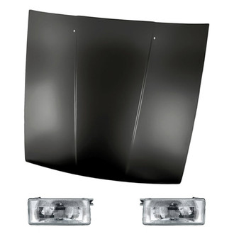 Replacement - 3-Piece Kit (Driver and Passenger Side Headlights, Hood Panel) (Standard Line)
