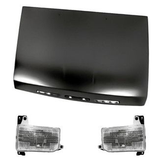 Replacement - 3-Piece Kit (Driver and Passenger Side Headlights, Hood Panel) (Standard Line)