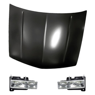 Replacement - 3-Piece Kit (Driver and Passenger Side Headlights, Hood Panel) (Standard Line)