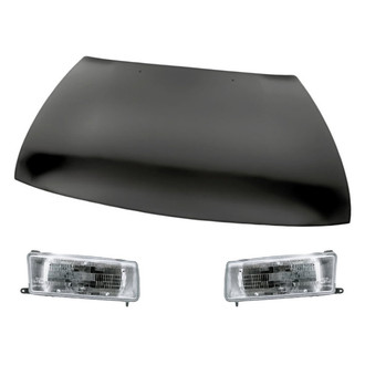 Replacement - 3-Piece Kit (Driver and Passenger Side Headlights, Hood Panel) (Standard Line)