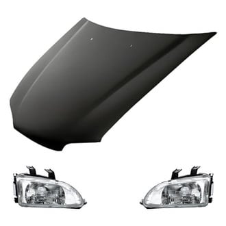 Replacement - 3-Piece Kit (Driver and Passenger Side Headlights, Hood Panel) (Standard Line)