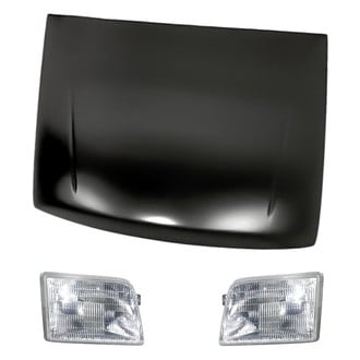 Replacement BNDL-281026 - 3-Piece Kit (Driver and Passenger Side Headlights, Hood Panel) (Standard Line)