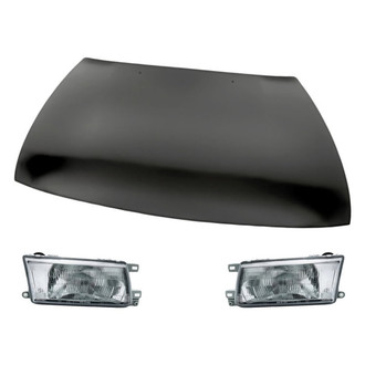 Replacement - 3-Piece Kit (Driver and Passenger Side Headlights, Hood Panel) (Standard Line)