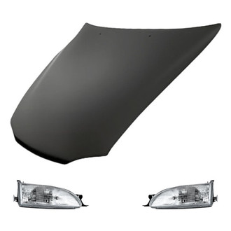 Replacement - 3-Piece Kit (Driver and Passenger Side Headlights, Hood Panel) (Standard Line)