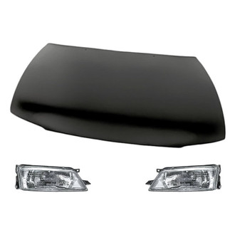 Replacement - 3-Piece Kit (Driver and Passenger Side Headlights, Hood Panel) (Standard Line)