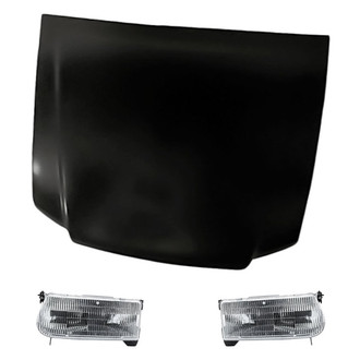 Replacement BNDL-281043 - 3-Piece Kit (Driver and Passenger Side Headlights, Hood Panel) (Standard Line)