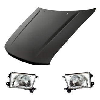Replacement - 3-Piece Kit (Driver and Passenger Side Headlights, Hood Panel) (Standard Line)