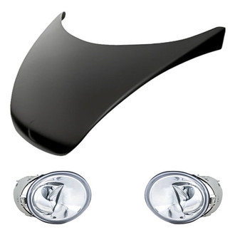 Replacement - 3-Piece Kit (Driver and Passenger Side Headlights, Hood Panel) (Standard Line)