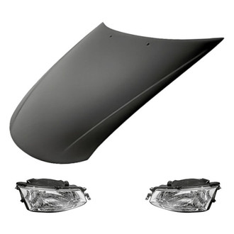 Replacement - 3-Piece Kit (Driver and Passenger Side Headlights, Hood Panel) (Standard Line)