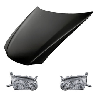 Replacement - 3-Piece Kit (Driver and Passenger Side Headlights, Hood Panel) (Standard Line)