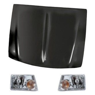 Replacement - 3-Piece Kit (Driver and Passenger Side Headlights, Hood Panel)