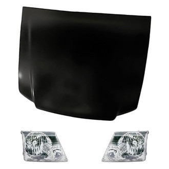 Replacement - 3-Piece Kit (Driver and Passenger Side Headlights, Hood Panel) (Standard Line)