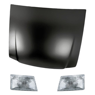 Replacement - 3-Piece Kit (Driver and Passenger Side Headlights, Hood Panel) (Standard Line)