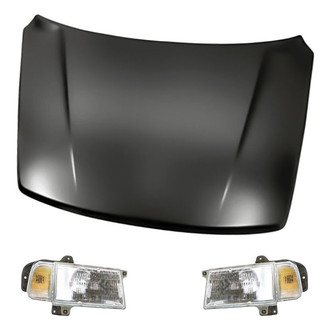 Replacement - 3-Piece Kit (Driver and Passenger Side Headlights, Hood Panel) (Standard Line)