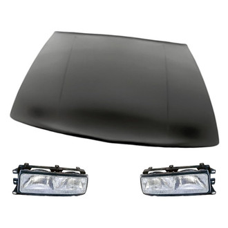 Replacement - 3-Piece Kit (Driver and Passenger Side Headlights, Hood Panel) (Standard Line)