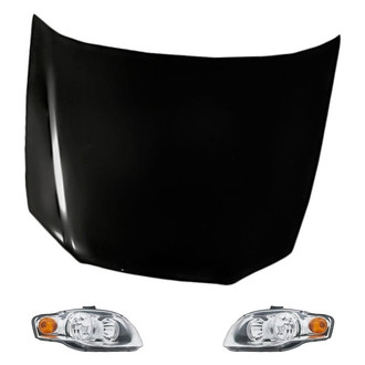 Replacement BNDL-281171 - 3-Piece Kit (Driver and Passenger Side Headlights, Hood Panel) (Standard Line)