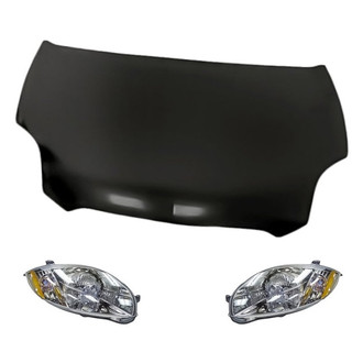 Replacement - 3-Piece Kit (Driver and Passenger Side Headlights, Hood Panel) (Standard Line)